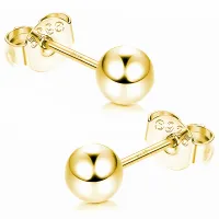 POZŁACANE SREBRNE KOLCZYKI GŁADKIE KULE KULKI 6MM