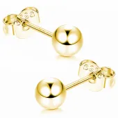 POZŁACANE SREBRNE KOLCZYKI GŁADKIE KULE KULKI 6MM