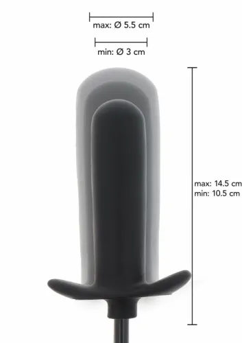 extreme inflatable smooth plug starter silikonowy, pompowany, czarny na Arena.pl