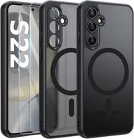 ETUI DO MAGSAFE CZARNY MAT DO SAMSUNG S22 + 2x SZKŁO