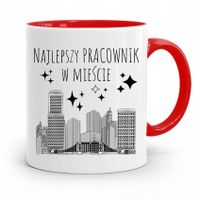 Dla Pracownika Kubek Czerwony Najlepszy W Mieście Z Nadrukiem Ze Zdjęciem