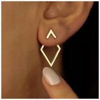 Kolczyki Sztyfty Kolor Złote Romby Delikatne Kobiece Subtelne 21mm