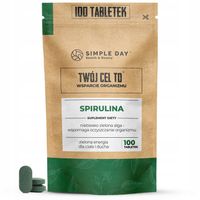 SPIRULINA 500mg OCZYSZCZENIE DETOX ODKWASZENIE WĄTROBA ODPORNOŚĆ 100 TAB