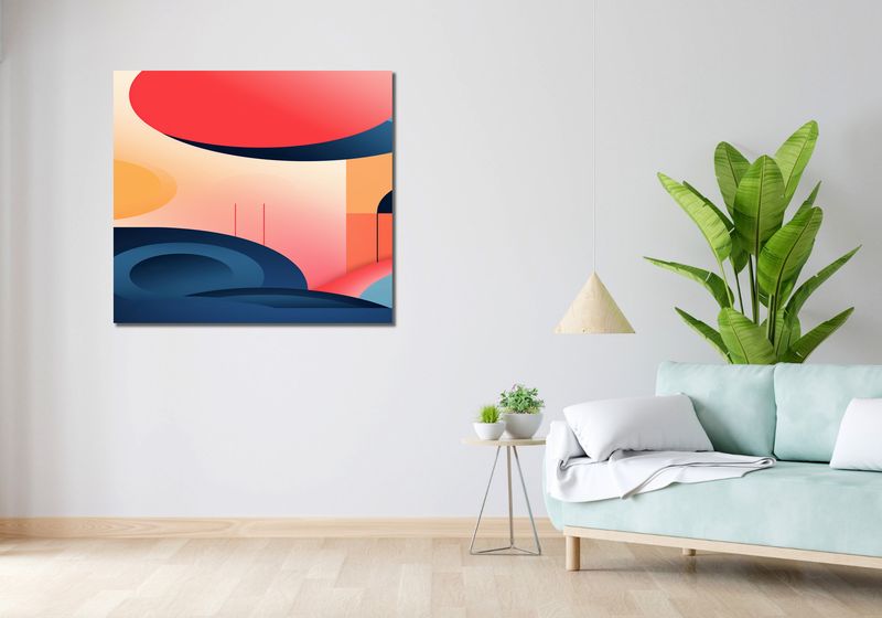 Obraz 100x90cm Niebieski Labirynt zdjęcie 2