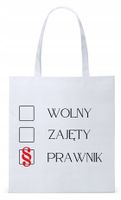Dla Prawnika Adwokata Torba Eco Biała Shopper Z Nadrukiem Ze Zdjęciem
