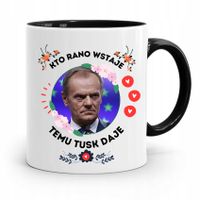 Kubek Czarny Donald Tusk Po Platforma Prezent Z Nadrukiem Ze Zdjęciem