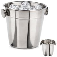 Małe Wiaderko do Lodu Stalowe Pojemnik Barowy na Lód do Napojów Stół 700 ml