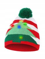 Czapka LED Świecąca Uniwersalna Zimowa z Pomponem Świąteczna Moraj
