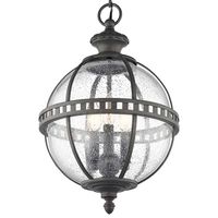 Zewnętrzna LAMPA wisząca Halleron KL-HALLERON-8M Elstead KICHLER metalowa OPRAWA wiktoriański ZWIS kula ball IP44 czarna przezroczysta