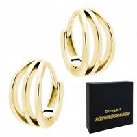 Kolczyki srebrne koła pozłacane damskie gładkie srebro 925 BLINGART