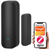 Czujnik Magnetyczny Otwarcia Drzwi Okna Kontaktron Czarny ZigBee TUYA Smart