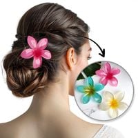 spinka do włosów klamra xl klips kwiat różowy ombre 6 cm sp403