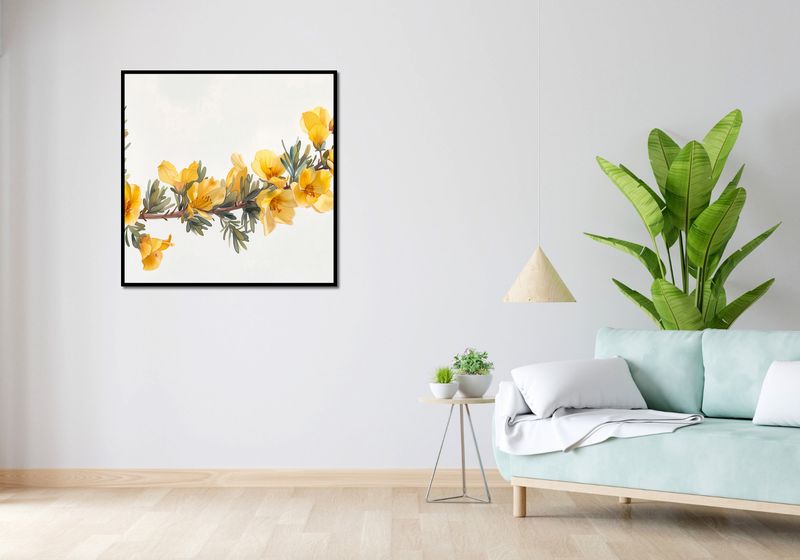 Plakat 90x90cm Żółte Kwiaty zdjęcie 4