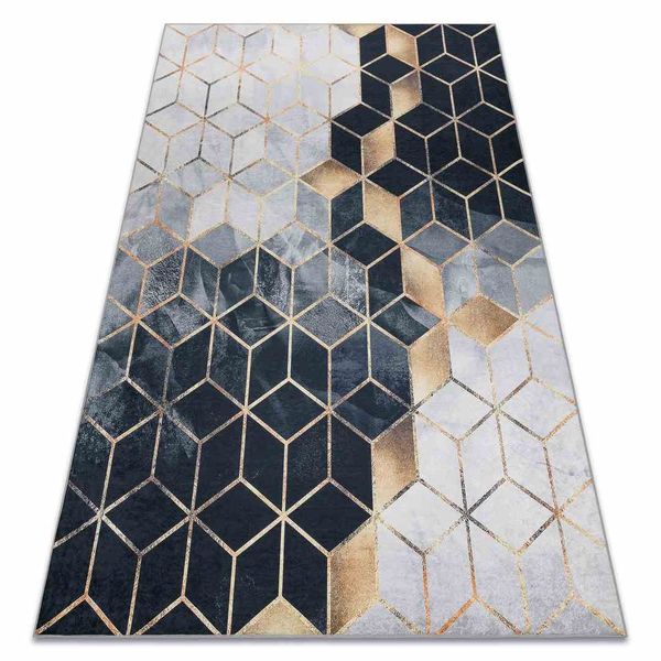 RUG/LU/ARLEN/CUBE2/BLACK+GOLD/160x220 zdjęcie 2
