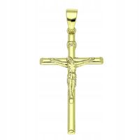 Zawieszka Pozłacana 14K Krzyż z Jezusem INRI 55x25 mm