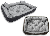 legowisko dla psa kojec 100x75 cm wodoodporne kości czarne