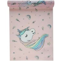 Bieżnik flizelinowy Pastelowy Jednorożec, 30x500 cm