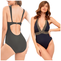 EKSKLUZYWNY STRÓJ JEDNOCZĘŚCIOWY KOSTIUM KĄPIELOWY ZŁOTY CEKINY SEXY  S