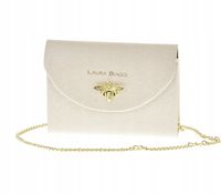 Laura - Biaggi torebka wizytowa łańcuszek pszczoła tkanina złoty błysk P237