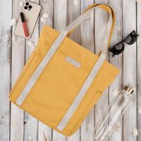 torba damska na ramię shopper duża wegańska materiałowa pojemna żółta