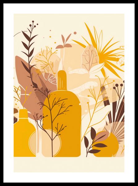 Plakat 70x100cm Złote Rośliny zdjęcie 3