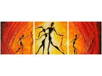 90X30CM AFRYKAŃSCY TANCERZE TRÓJ OBRAZ