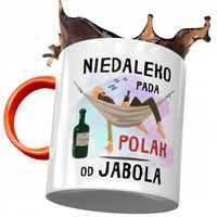 Kubek Pomarańczowy Śmieszny Niedaleko Pada Polak Z Nadrukiem Ze Zdjęciem