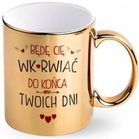 PREZENT NA WALENTYNKI DLA NIEGO DLA NIEJ ZŁOTY KUBEK ŚMIESZNY PREZENTY
