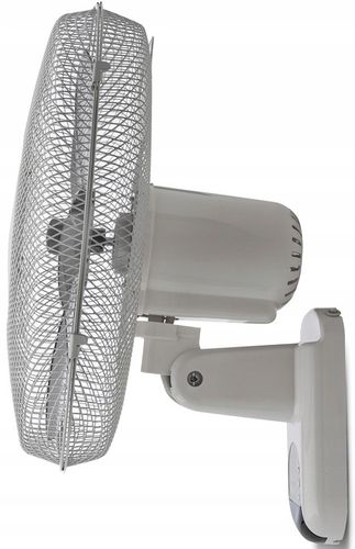 WENTYLATOR ŚCIENNY z PILOTEM Wiatrak na Ścianę BIAŁY 45W OSCYLACJA na Arena.pl