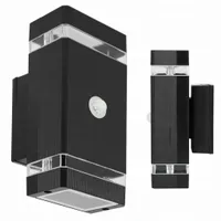 Kinkiet Zewnętrzny Lampa Elewacyjna LED Ogrodowa 2xGU10 Czujnik Ruchu PIR