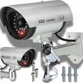 KAMERA ATRAPA ZEWNĘTRZNA MONITORING ŚCIENNA LED IR KAMERA MIGAJĄCA +