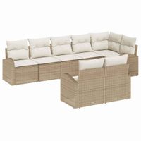 Zestaw Sof na Ogród 8 pcs 289 x 124 x 85 cm Polirattan