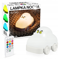 AUTKO LAMPKA NOCNA DLA DZIECI LED RGB SILIKONOWA AKUMULATOR USB PILOT