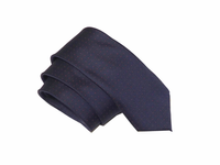 Elegancki krawat granatowy w czerwone kropki