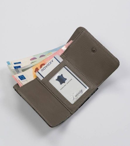 portmonetka damska ze skóry naturalnej ze wzorem motyli - lorenti na Arena.pl