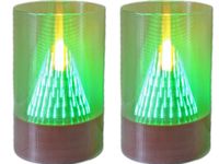 WKŁAD WKŁADY DO ZNICZY STOŻEK WULKAN ZESTAW 2 SZTUKI ZIELONY+BATERIE