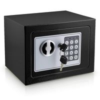 SEJF ELEKTRONICZNY CZARNY STALOWY 23X17X17 CM KOMPAKTOWY