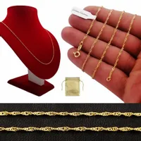 ZŁOTY PIĘKNY ŁAŃCUSZEK SINGAPUR DAMSKI 925/585 14K PREZENT DLA KOBIETY MAMY