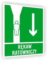 Tabliczka ewakuacyjna z nadrukiem 20x15 Rękaw ratowniczy Znak ewakuacyjny