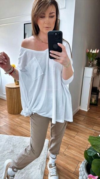 BY O LA LA! BLUZKA BASIC WĘZEŁ BIAŁA UNI zdjęcie 2