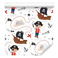 Tapeta dla chłopca PIRACI statki mapa skarbów