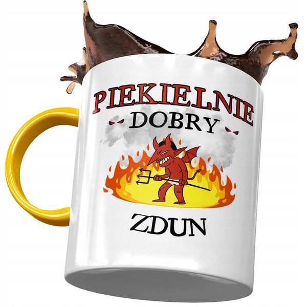 Kubek Żółty Dla Zduna Piekielnie Dobry Zdun Kubek Z Nadrukiem Ze Zdjęciem zdjęcie 1