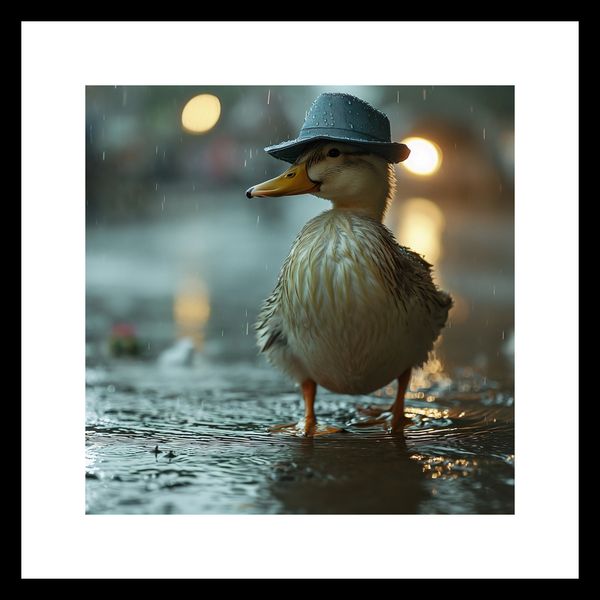 Plakat 30x30cm Kaczka w Kapeluszu zdjęcie 3