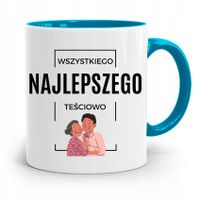Kubek Błękitny Teściowej Wszystkiego Najlepszego Z Nadrukiem Ze Zdjęciem