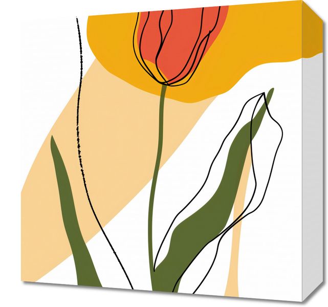 Obraz 40x40cm Przerysowany Tulipan zdjęcie 1