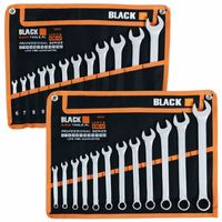 ZESTAW KLUCZY KLUCZE PŁASKO OCZKOWE 6-22mm COLD STEMP HEATED 12pc CRV BLACK