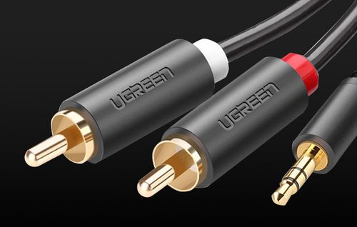 UGREEN AV102 Kabel 2x RCA (Cinch) jack 3.5 mm 1m (czarny) na Arena.pl