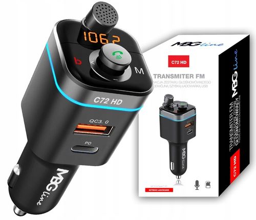 Transmiter FM Bluetooth 5.0 ładowarka QC 4.0 PD20W na Arena.pl