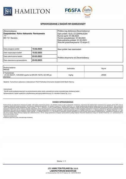 Olej z czarnuszki 250ml zimnotłoczony 100% świeży niefiltrowany naturalny zdjęcie 9