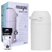 MAGIC Kosz na zużyte pieluchy biały + worki